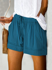 Drawstring Elastic Waist Casual Shorts with Pockets for Summer