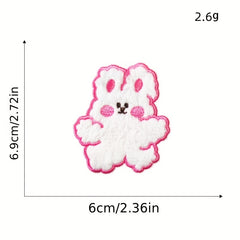 7pc Plush Iron On Patches Embroidered Applique DIY Crafts For Clothing