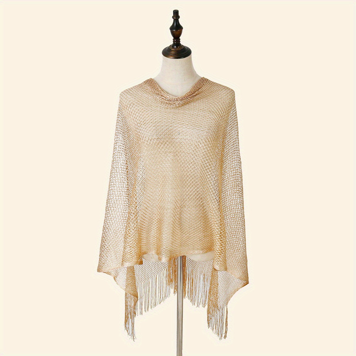 Mesh Shawl Sunscreen Tassel Wrap for Women