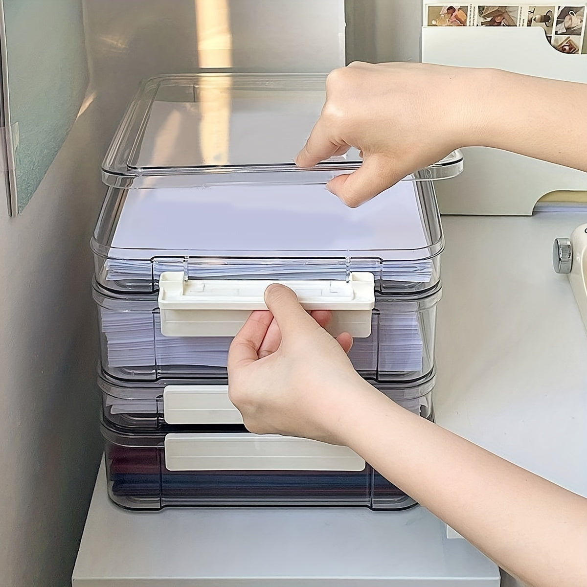 File Storage Box - 12 Pack, Letter Size, Collapsible, Grey