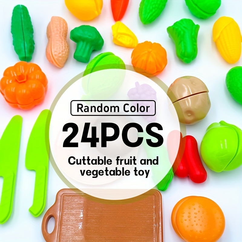 24pcs Fruit & Vegetable Toys Set for Home Kitchen Play
