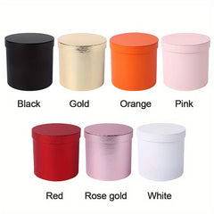 1pc Round Flower Bucket Cardboard Flower Box Bouquet Packaging Florist Supplies