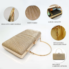 Glitter Evening Bag Clutch Sparkly Handbags Bridal Chain Crossbody Bag