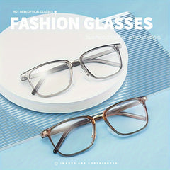 Fashionable Square Frame Glasses Anti Blue Light Blocking Transparent Lens