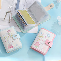 Cartoon Buckle Anti Degaussing Card Holder Large Capacity