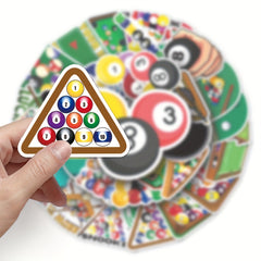 50pcs Billiards Graffiti Stickers Waterproof DIY Phone Case Luggage