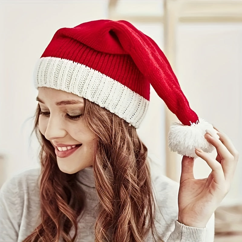 1pc Cute Knitted Christmas Hat Warm Parent Child Hat Party Gift