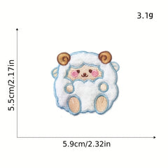 7pc Plush Iron On Patches Embroidered Applique DIY Crafts For Clothing
