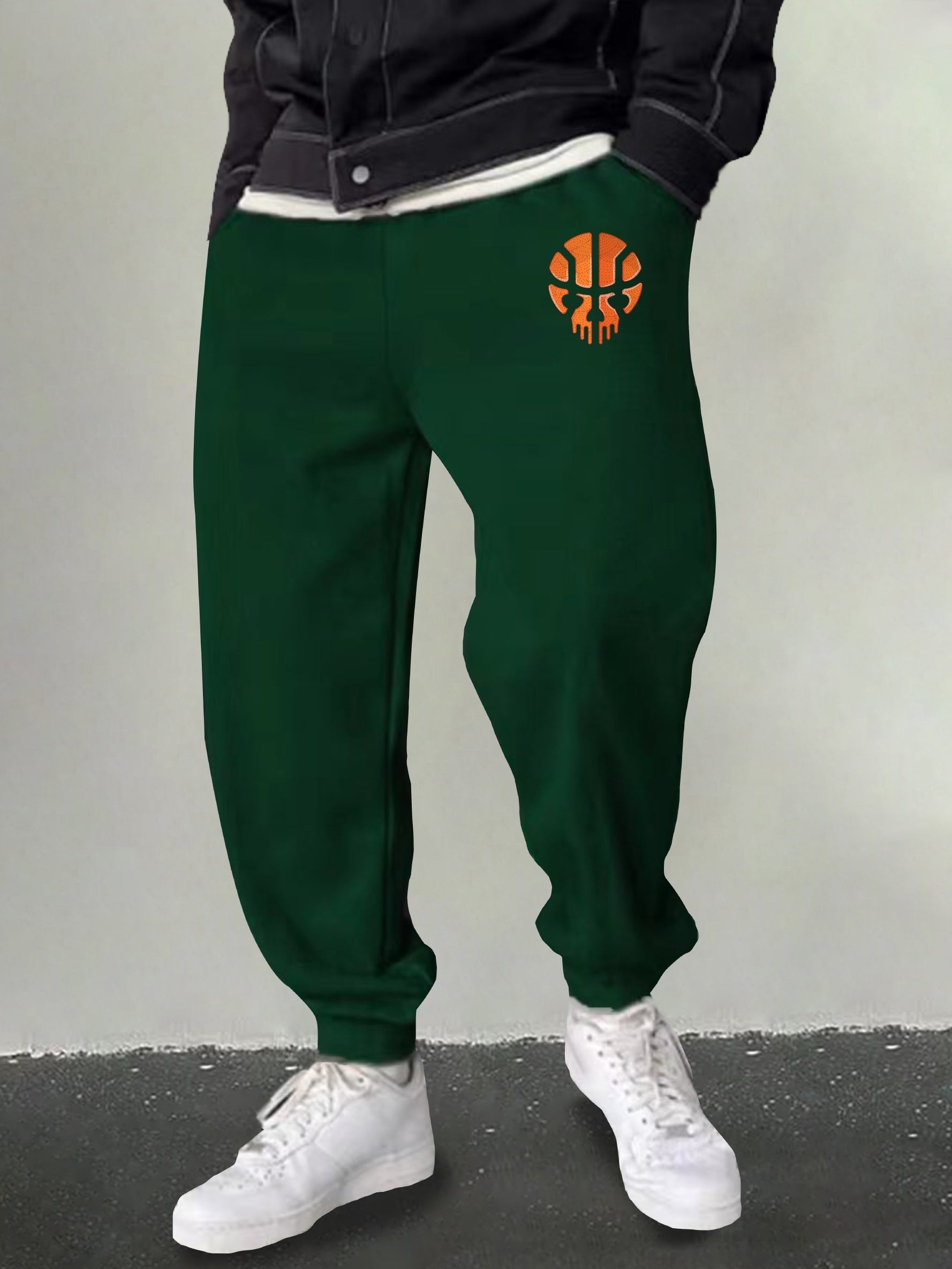 Men's Basketball Skull Graphic Sweatpants Loose Joggers