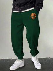 Men's Basketball Skull Graphic Sweatpants Loose Joggers