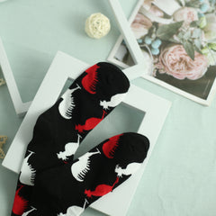 Rooster Pattern Socks Women's Mid Tube Stockings