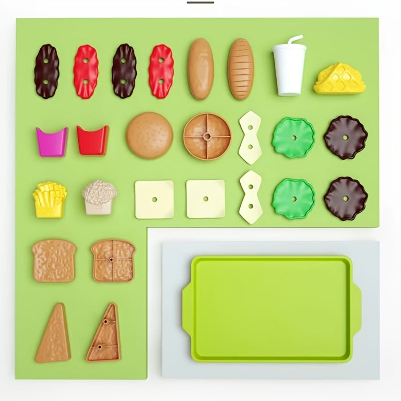 Mini Playhouse Breakfast Burgers Simulated Kitchen Toys