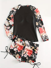  Floral Print Tankini & Shorts Set