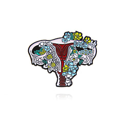 Anatomy Organs Flower Brooch Visceral Skeleton Pin