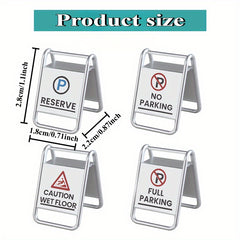 Mini Parking Signs Dollhouse Ornaments Gray Props Desktop Decor Car Interior