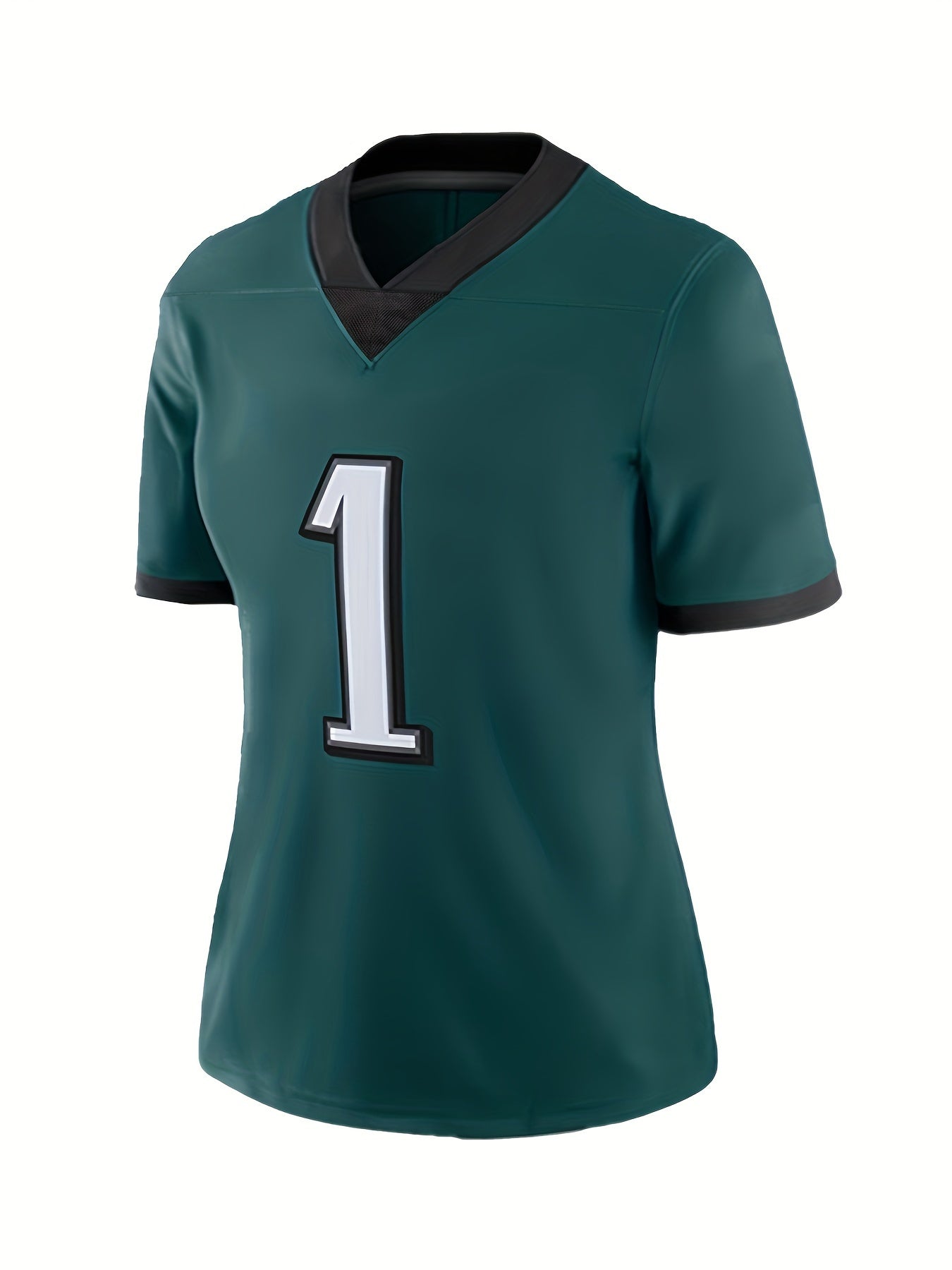 Women's American Football Jersey Embroidered V Neck Short Sleeve T-shirt