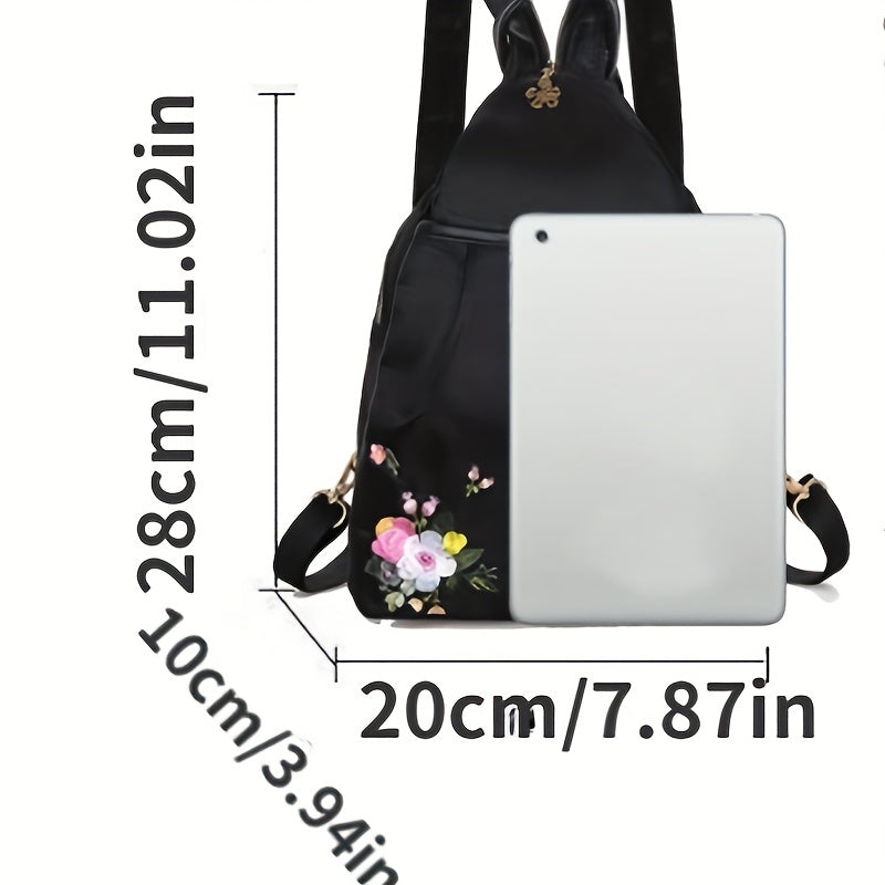 Floral Embroidery Sling Backpack for Women