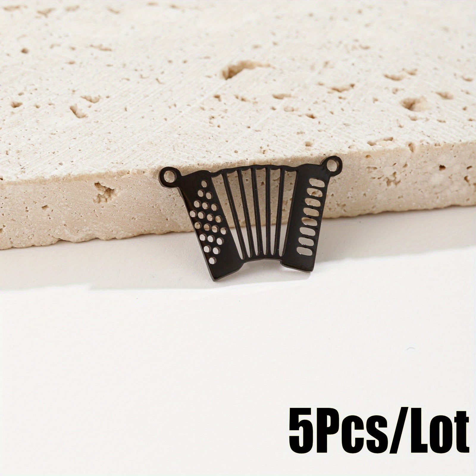 5pcs Stainless Steel Accordion Music Connector for DIY Jewelry Making