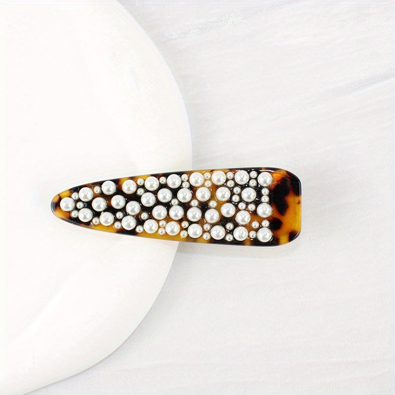 Vintage Faux Pearl Hair Clip for Women and Girls