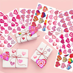 4pcs Valentine's Theme Heart Stickers Self Adhesive Decals for Party Decorations