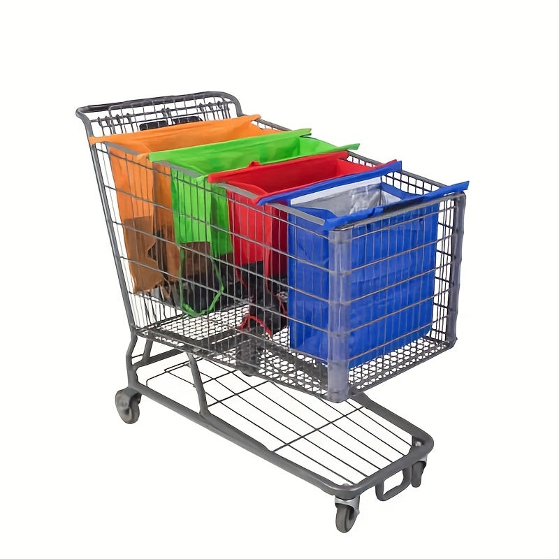 4 Reusable Grocery Bags Foldable Eco Friendly Shopping Totes