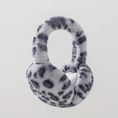 Leopard Print Earmuffs Soft Warm Polyester Brown