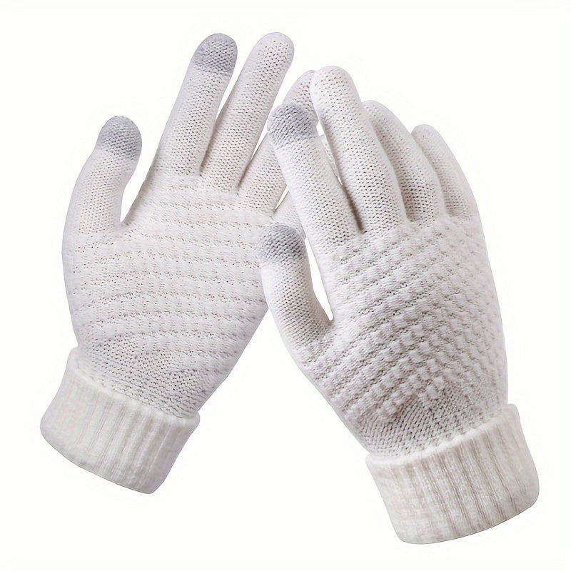 Winter Warm Stretch Knit Gloves Men Women Touch Screen Wool Mittens