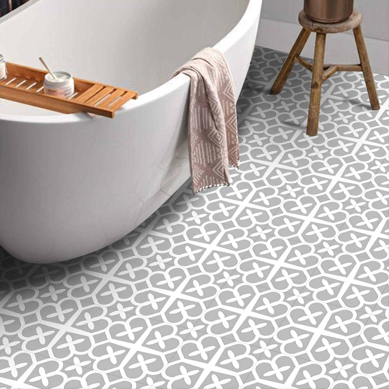 9pcs Waterproof Non-slip Tile Stickers Self-Adhesive