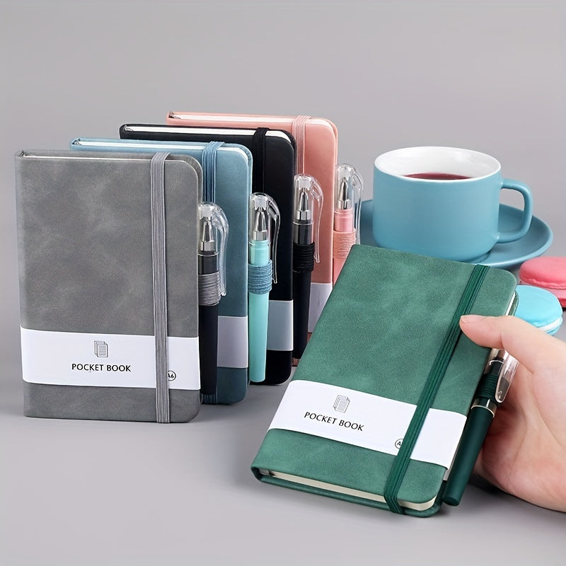 A6 A7 Mini Pocket Ruled Notebook with Pen Holder