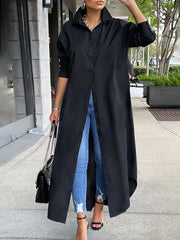  Casual Dress Women's Solid Long Sleeve Maxi Dress