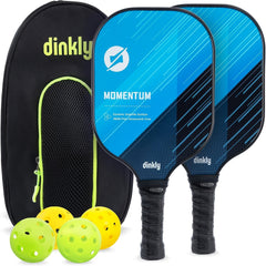 Dinkly Pickleball Paddles Set - 2 Rackets, 4 Balls, Portable Carry Bag