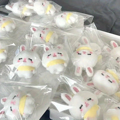2pcs Rabbit Plush Toy Keychain Couple Gift Accessory Bag Charm
