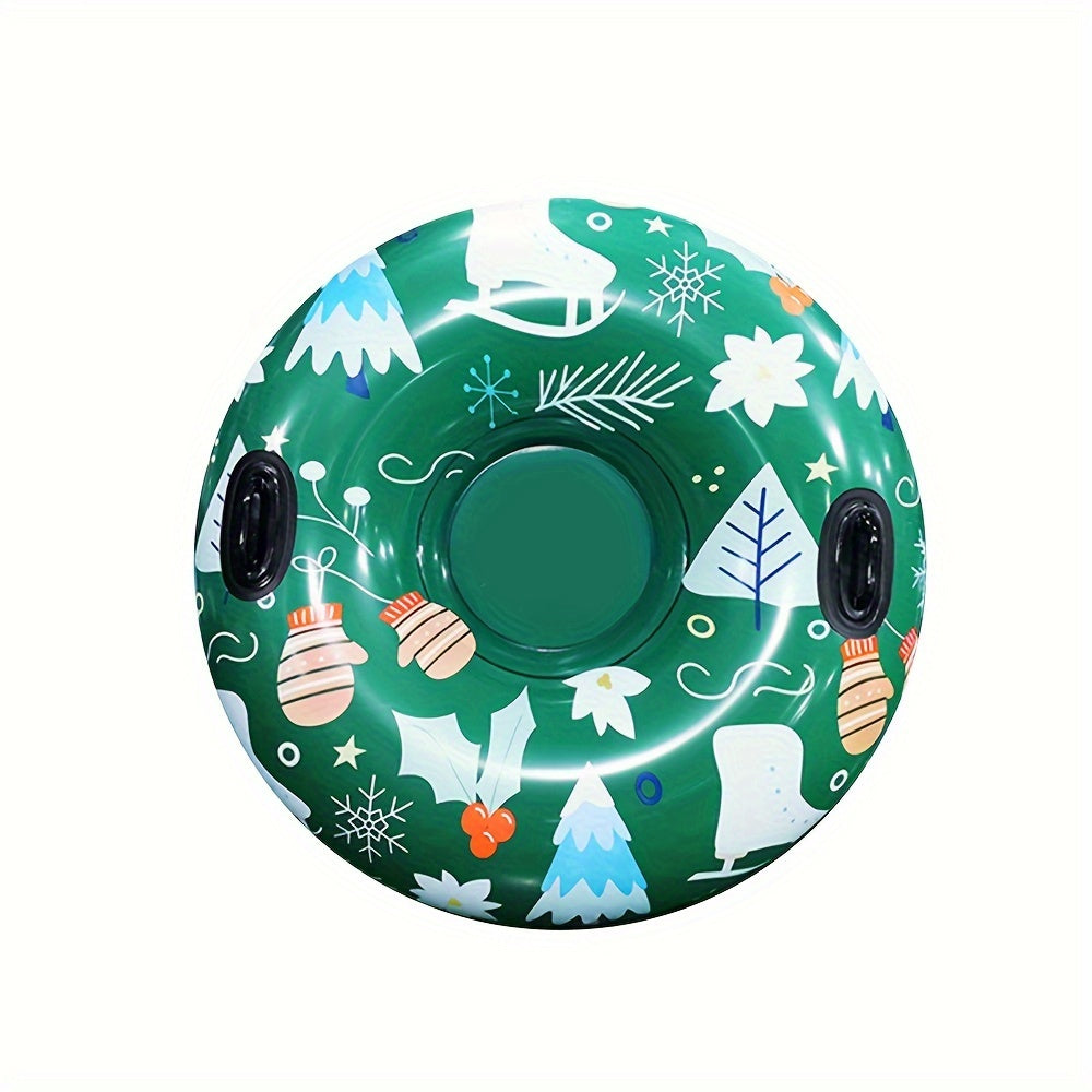 Christmas PVC Inflatable Skiing Ring Pad Coldproof Cushion