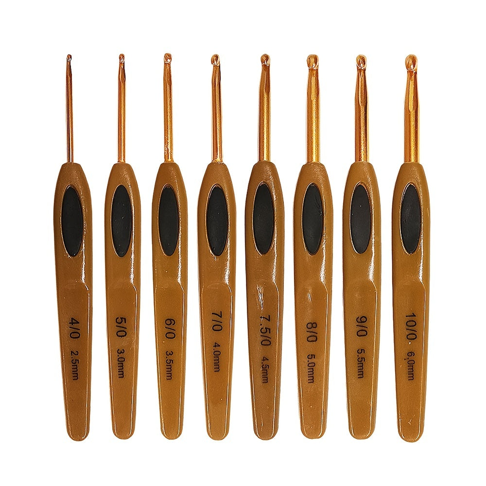 8pcs Knitting Tool Plastic Handle Sweater Needle Crochet Set