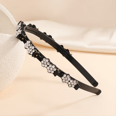 Rhinestone Headband With Clips Braided Hairstyle Hairpin