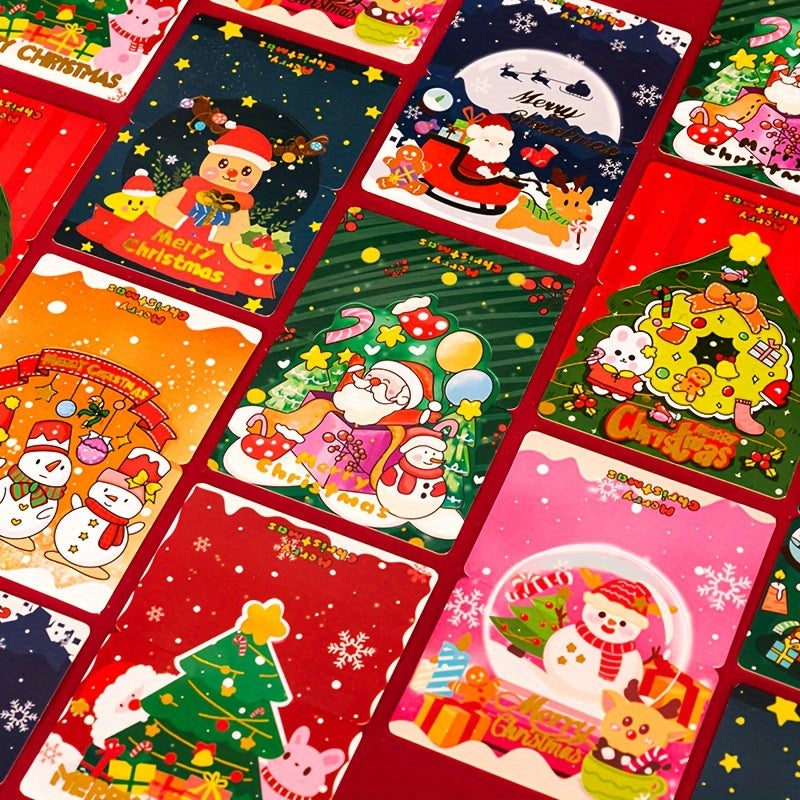 8pcs Cartoon Christmas Greeting Cards for Party Decoration