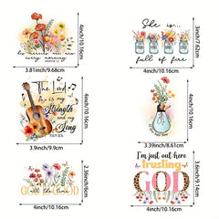 6pcs Bible Verse Iron on Transfers for DIY Clothing - Inspirational Style