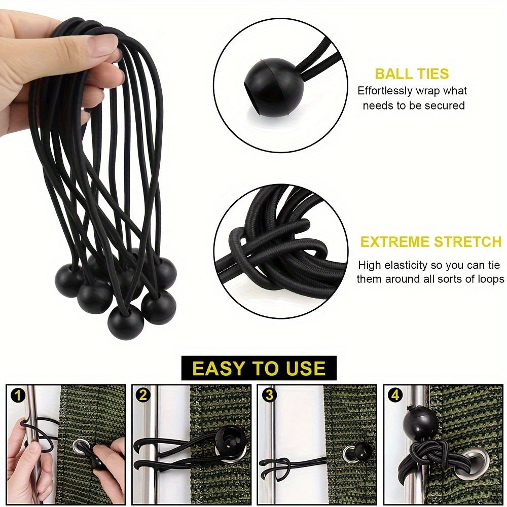 Elastic Ball Rope Buckle for Tent Canopy Binding - 30pcs/50pcs