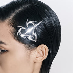 Dragon Dart Hair Clip Cyber Punk Y2K Metal Silver Barrette Hair Accessory