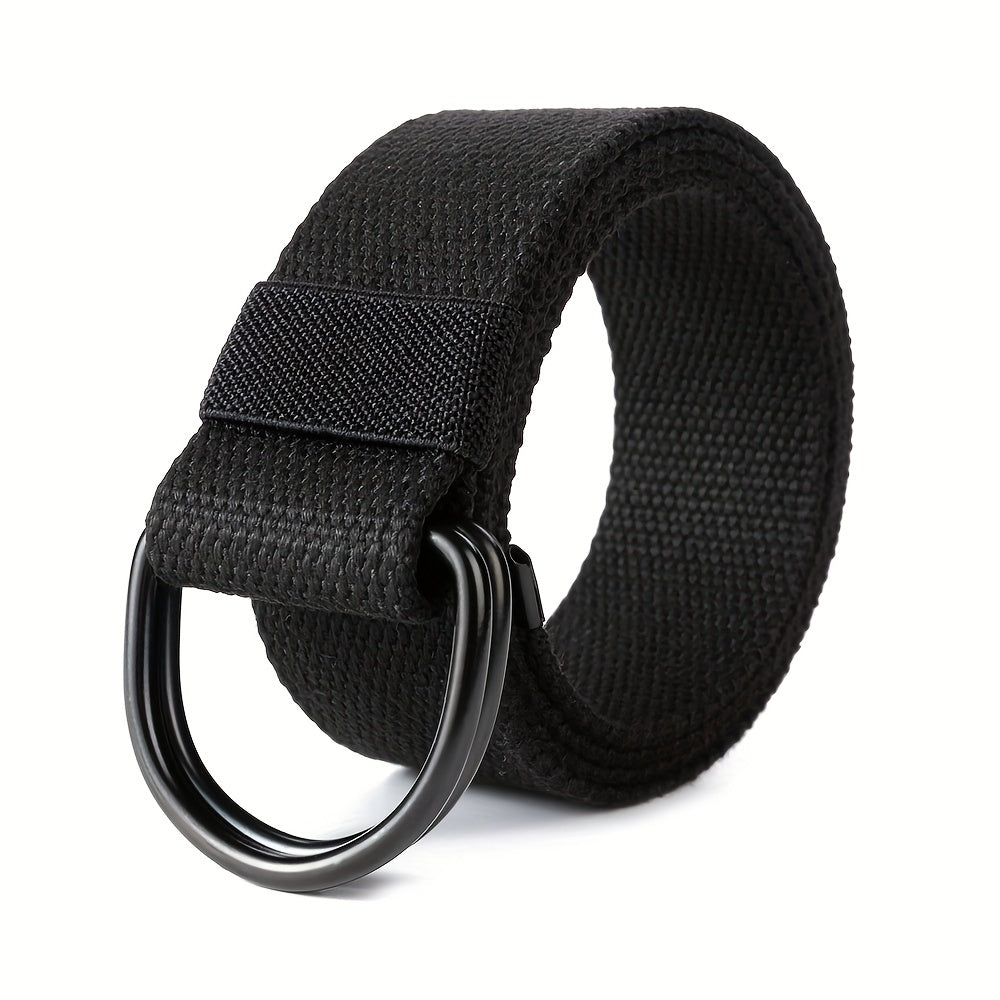 Men's Double D Ring Buckle Belt Casual Canvas Belt