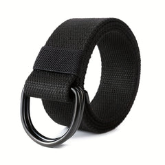 Men's Double D Ring Buckle Belt Casual Canvas Belt