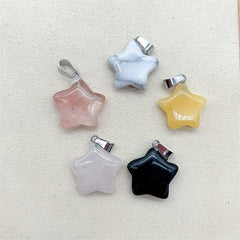 Natural Crystal Star Pendant Healing Gemstone Men