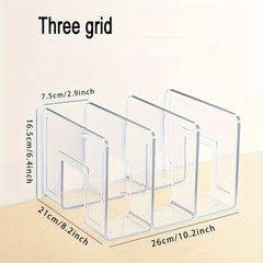 Acrylic Book Stand Transparent Bookshelf Desk Storage Organizer