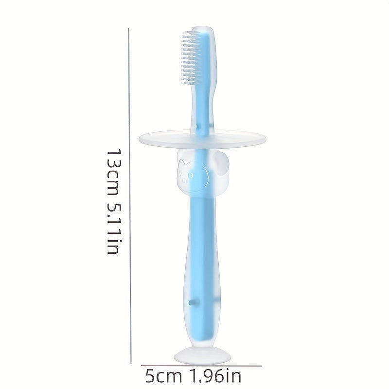 Baby Toothbrush With Suction Cup Silicone Coating