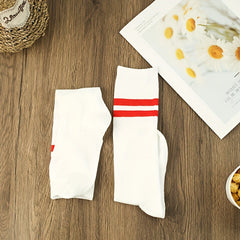 3 Pairs Striped Print Socks Women's Stockings