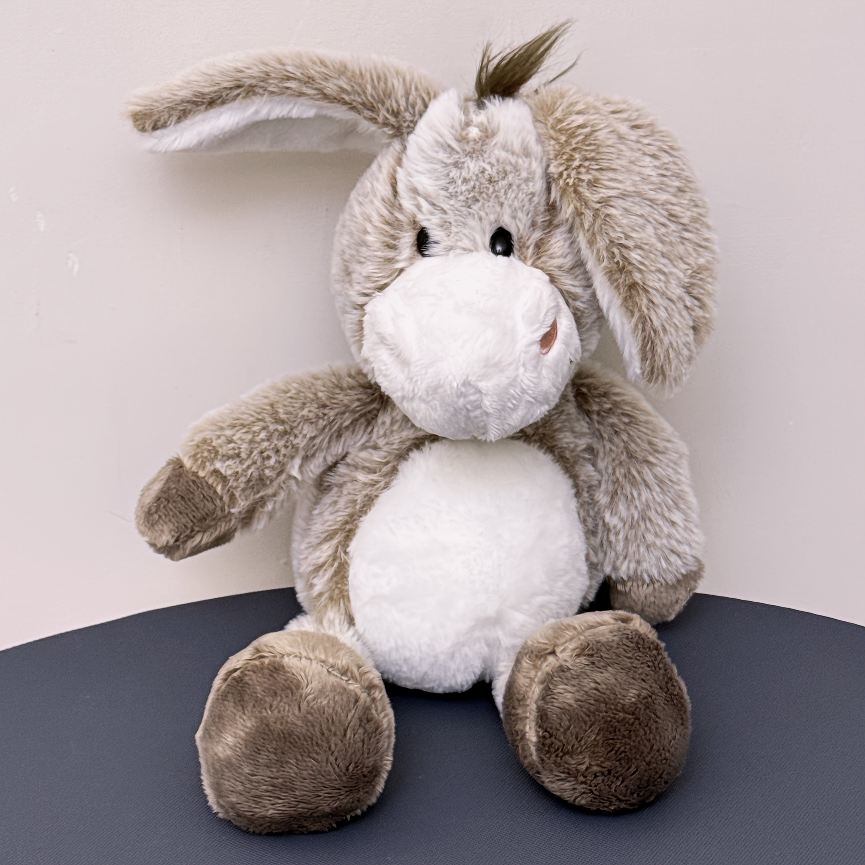 Grey Donkey Plush Stuffed Animal Soft Hugging Donkey Doll