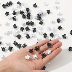 100pcs Flower Shaped Mini Hair Claw Ponytail Holder