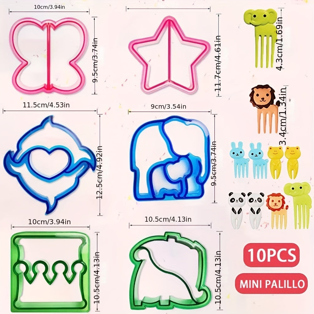 32pcs Sandwich Cutter with Fork & Fan - BPA Free Mold & Stainless Steel