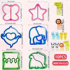 32pcs Sandwich Cutter with Fork & Fan - BPA Free Mold & Stainless Steel