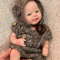 16" Lifelike Reborn Baby Boy Doll Platinum Silicone Light Beige Veins Open Eyes